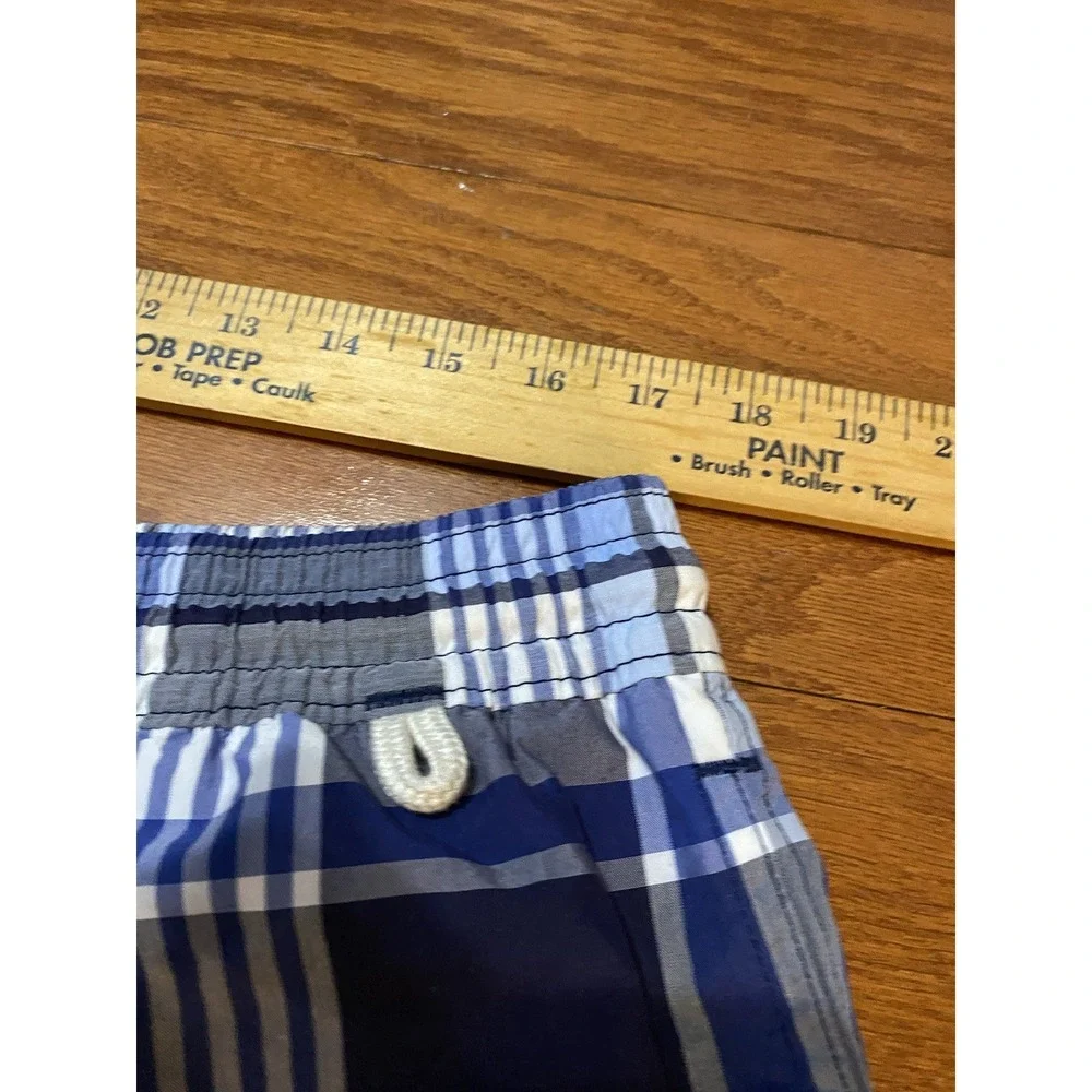 Vintage Polo Ralph Lauren Swim‎ Trunks Mens 2XL Blue Plaid Lined Drawstring